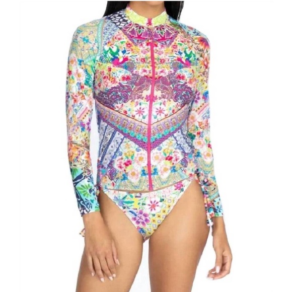 JOHNNY WAS Joy Surf Shirt Locita String Bikini Bottom Set NEW Size S - Picture 9 of 10